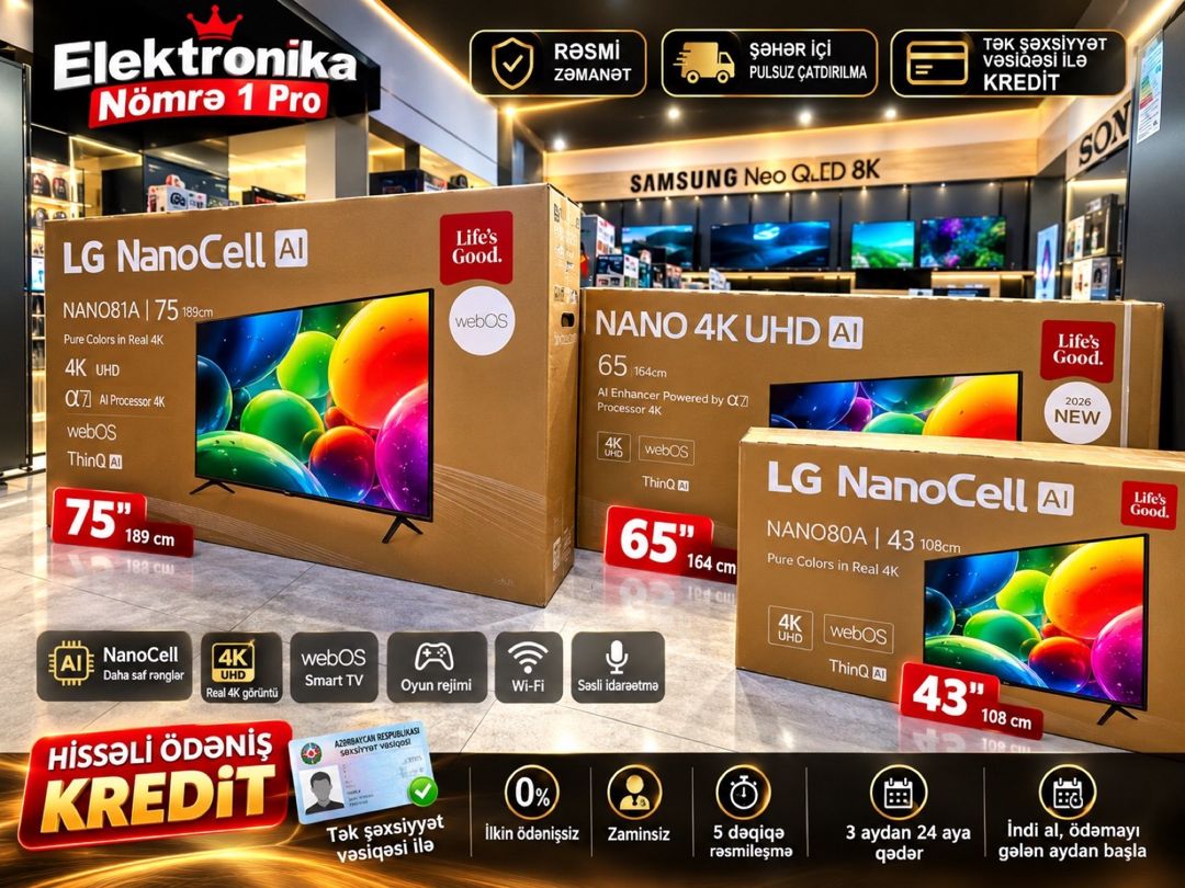 Televizor LG 75NANO81A6A — TV və Video, Bakı (2)