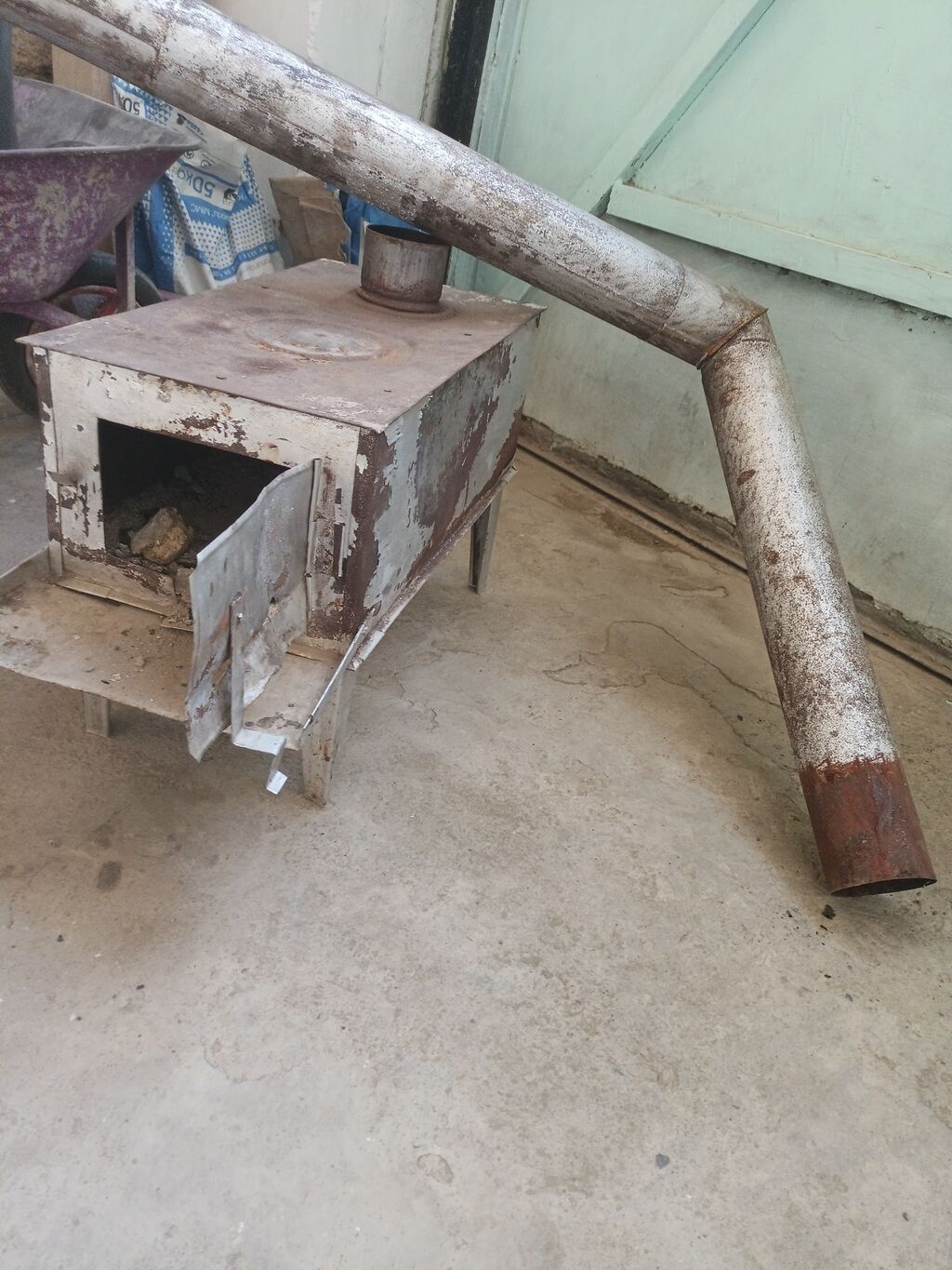 Metall soba və bacası - Yanacaq tipi: odun/kömür - Korpus: qalın — Kaminlər, Gəncə (2)