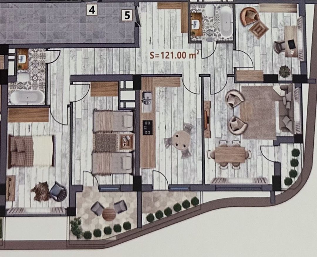 Satılır 4 otaqlı yeni tikili 121 m² — Mənzil, Bakı (5)