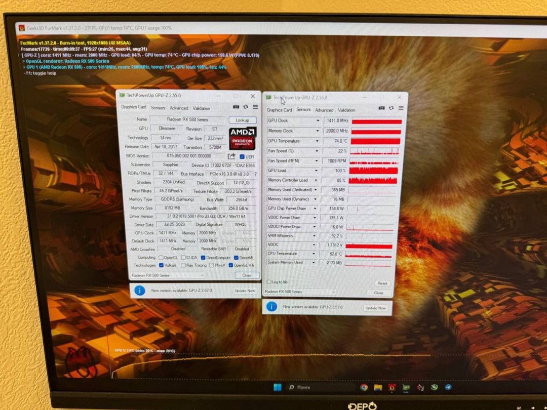 Sapphire Nitro+ Radeon RX 590 8GB Samsung (RFB) — Kompüterlər və noutbuklar, Bakı (6)