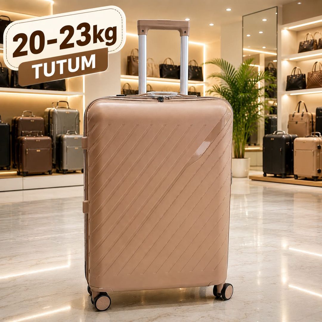 Çamadan 66743949, bej, plastik, ölçü XL — Çamadanlar, Bakı