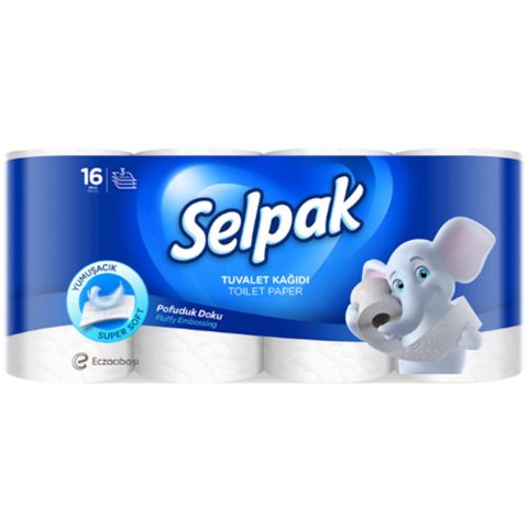 Tualet kağızı Selpak Fluffy Embossing, 16 rulon — Bakı