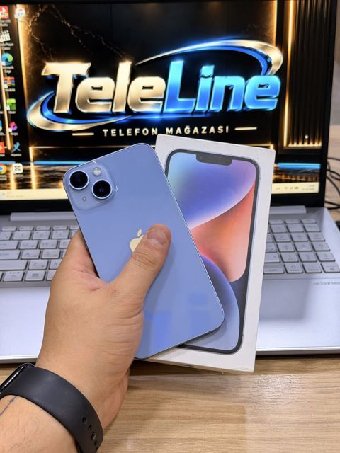 IPhone 14, 128 GB, Mavi, Zəmanət, Kredit, Simsiz şarj — Bakı