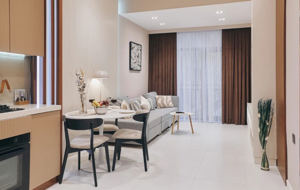 Gündəlik verilir 2 otaqlı yeni tikili 59 m², Nizami m. Malibo — Mətbəx mobilyası, Bakı (3)