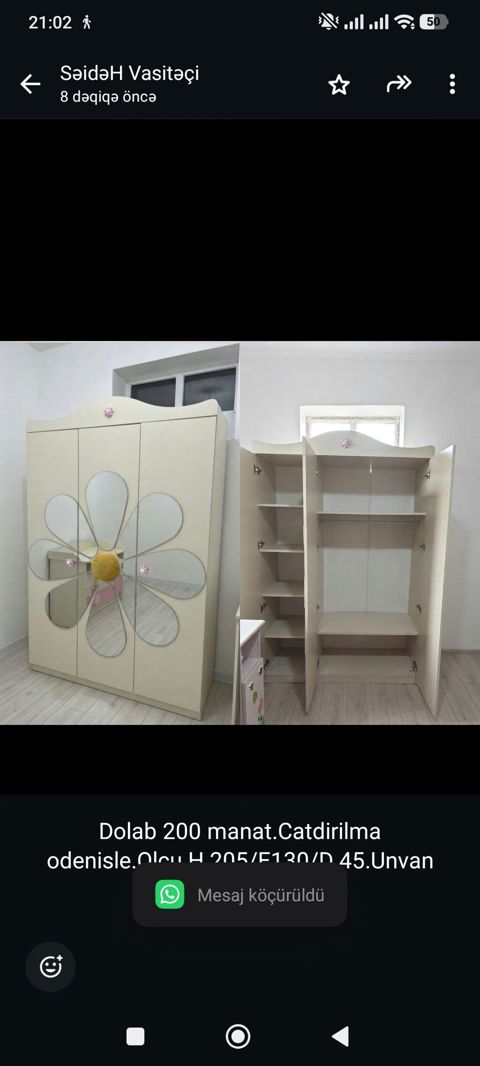 Dolab 200 manat.Catdirilma odenisle.Olcu H 205/E130/D 45.Unvan — Bakı