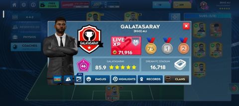 Oyun hesabı – Dream League Soccer komandası 46 səviyyədir Komanda — Sabirabad