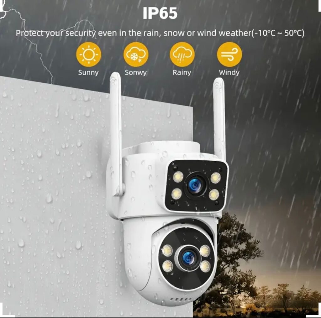 IP65 wifi təhlükəsizlik kamerası 5G Dual Lens Xarici Təhlükəsizlik — Surveillance sistemləri, Bakı (2)