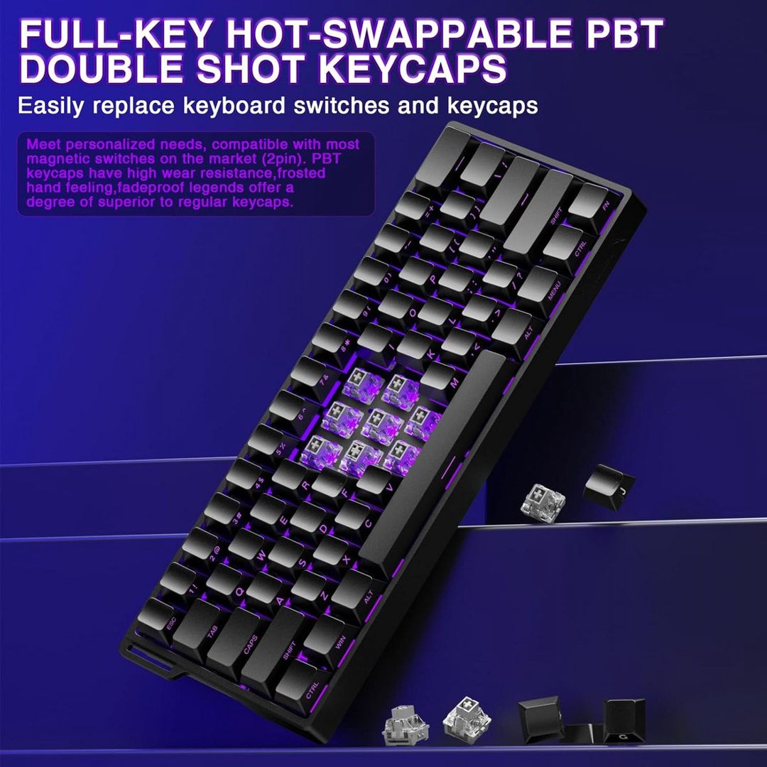 Magnetic klaviatura Aula WIN60HE Black 60% — Periferik cihazlar, Bakı (5)