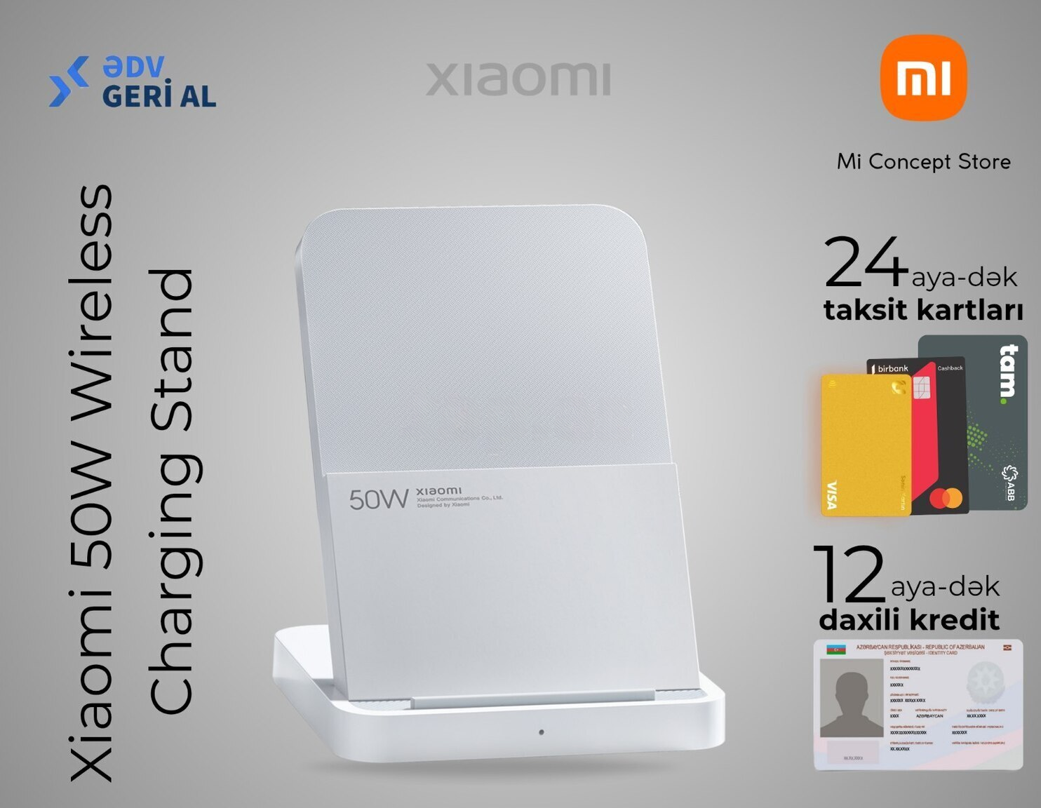 Simsiz şarj stendi Xiaomi Charging Stand 50W — Xmi Store