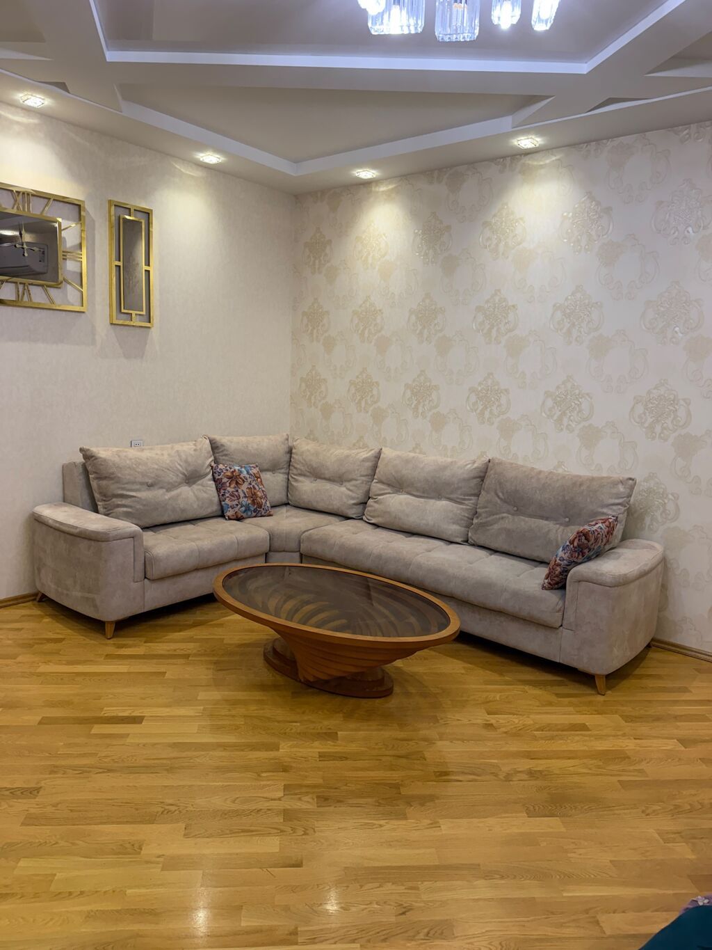 Künc divan, İşlənmiş, Açılan, Bazalı, Vеlur parça — Divanlər, Bakı (8)
