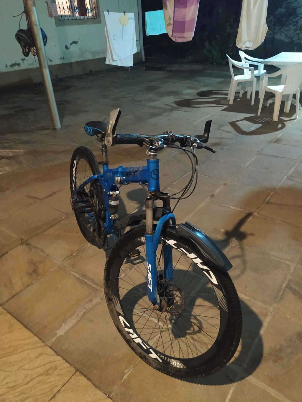 Saft brendi, mavi rəngli tam asqılı qatlanan velosiped - Qatlanan — Dağ velosipedləri, Qusar (4)