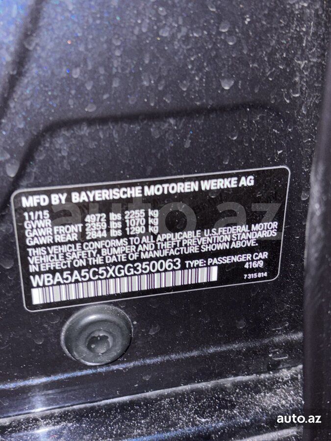 BMW 528, 2015 77-SX-515 — Avtomobillər, Bakı (12)