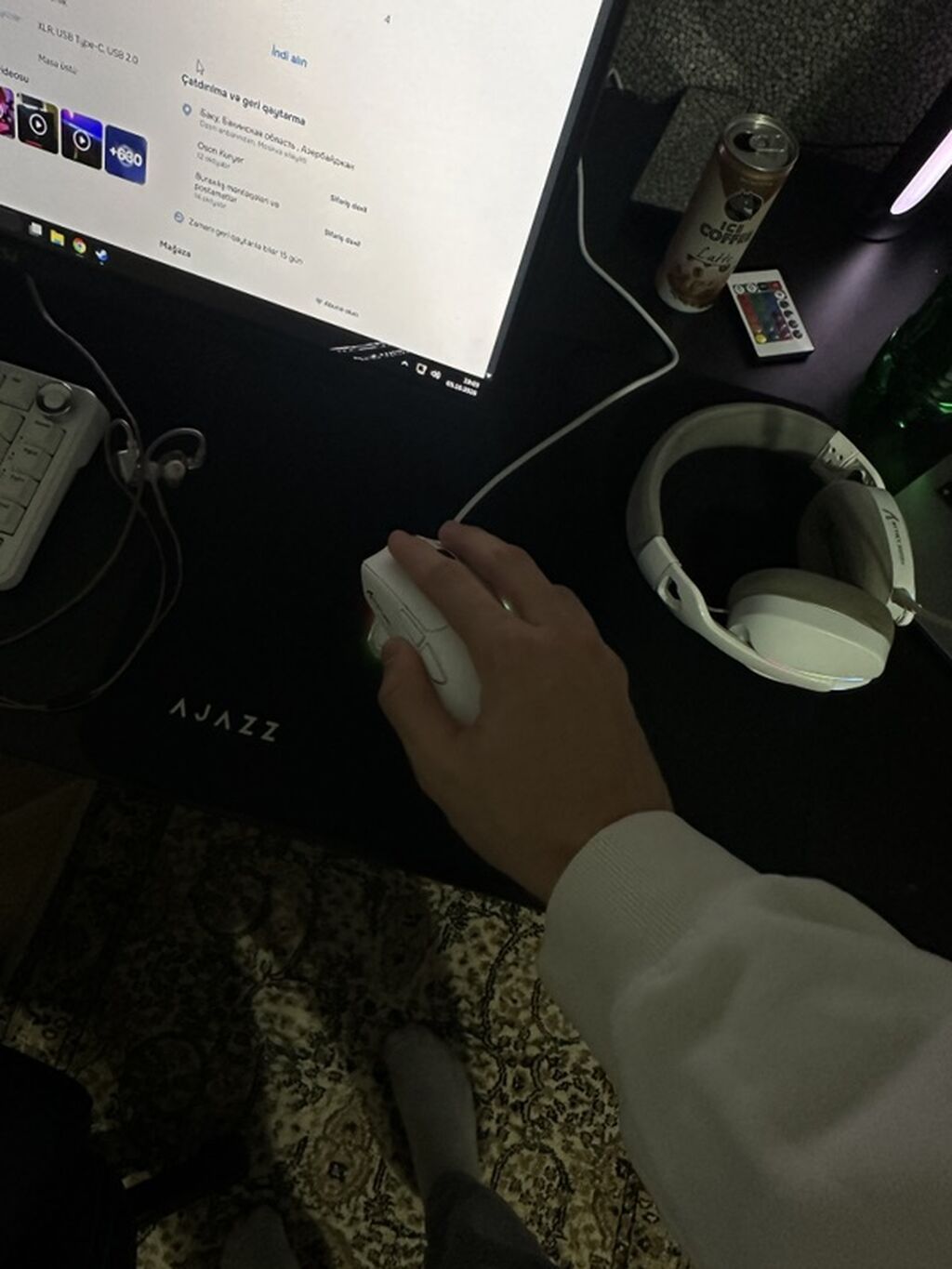 Attack Shark X11 simsiz/simli gaming mouse - Rəng: ağ - Bağlantı — Klaviaturalar və siçanlar, Bakı (4)
