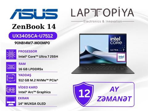 ASUS ZenBook 14 OLED UX3405CA-U7512 90NB14W7-M00MP0 — Laptopiya