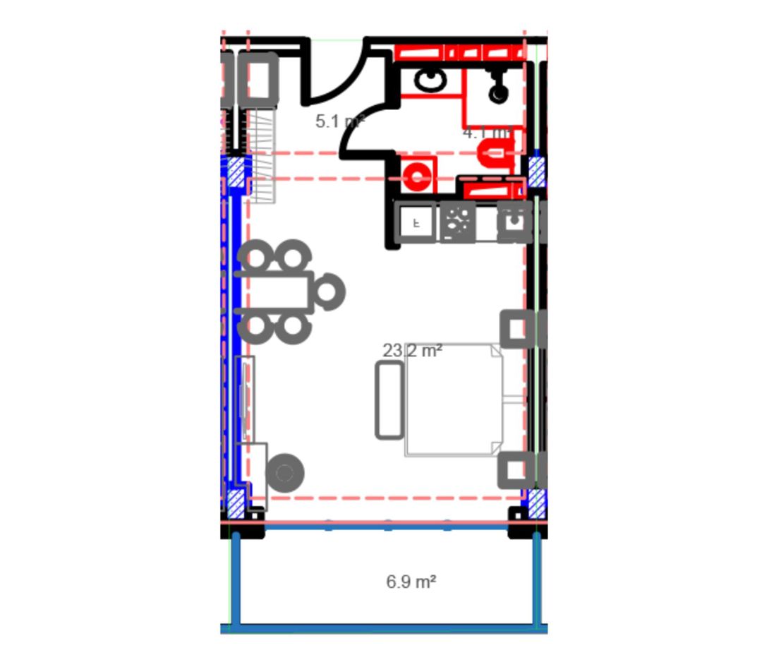 Satılır 1 otaqlı yeni tikili 45.7 m² — Mənzil, Bakı (2)