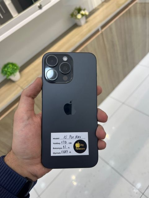 Apple iPhone 15 Pro Max Black Titanium 1TB/8GB — Bakı