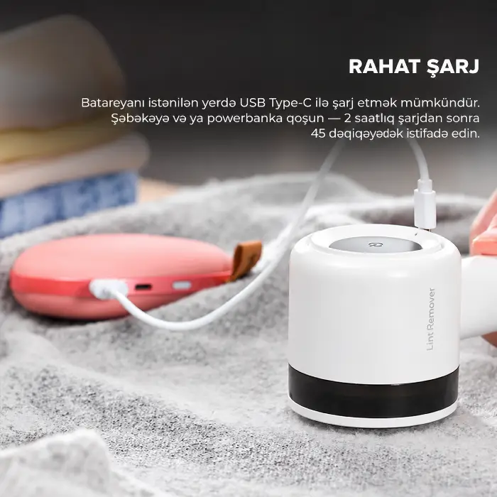 Deerma DEM-MQ813W Lint Remover — Qayğı texnikası və aksesuarları, Bakı (4)
