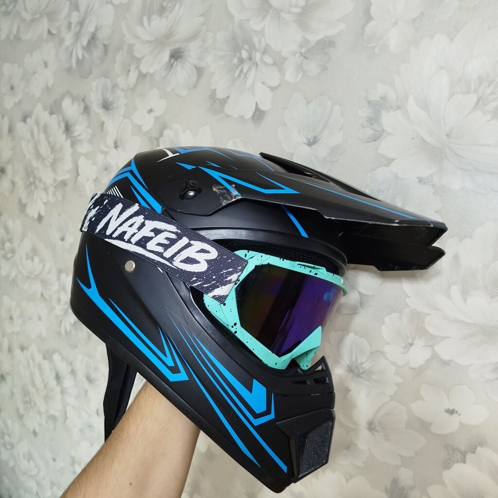 Motokros/full-face dəbilqə + eynək dəsti - Tip: Off-road/motokros — Motosiklet geyimi, Bakı (2)