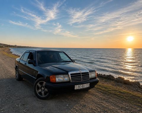 Mercedes-Benz W201 (190) sedan - Gövdə: 4 qapılı sedan, qara rəng — Göytəpə