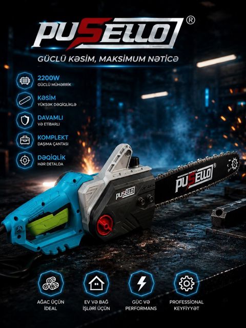 Elektrikli zəncirli mişar Pusello 2200W — IRS Elektrik