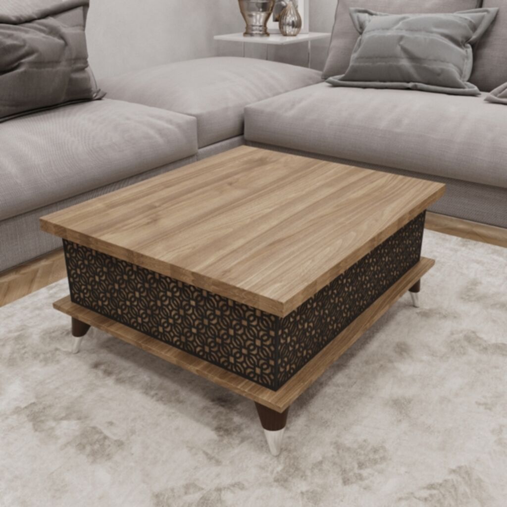 Kvadrat masa, Transformer, Təkərsiz, Teksturalı laminat — Jurnal masaları, Bakı (2)