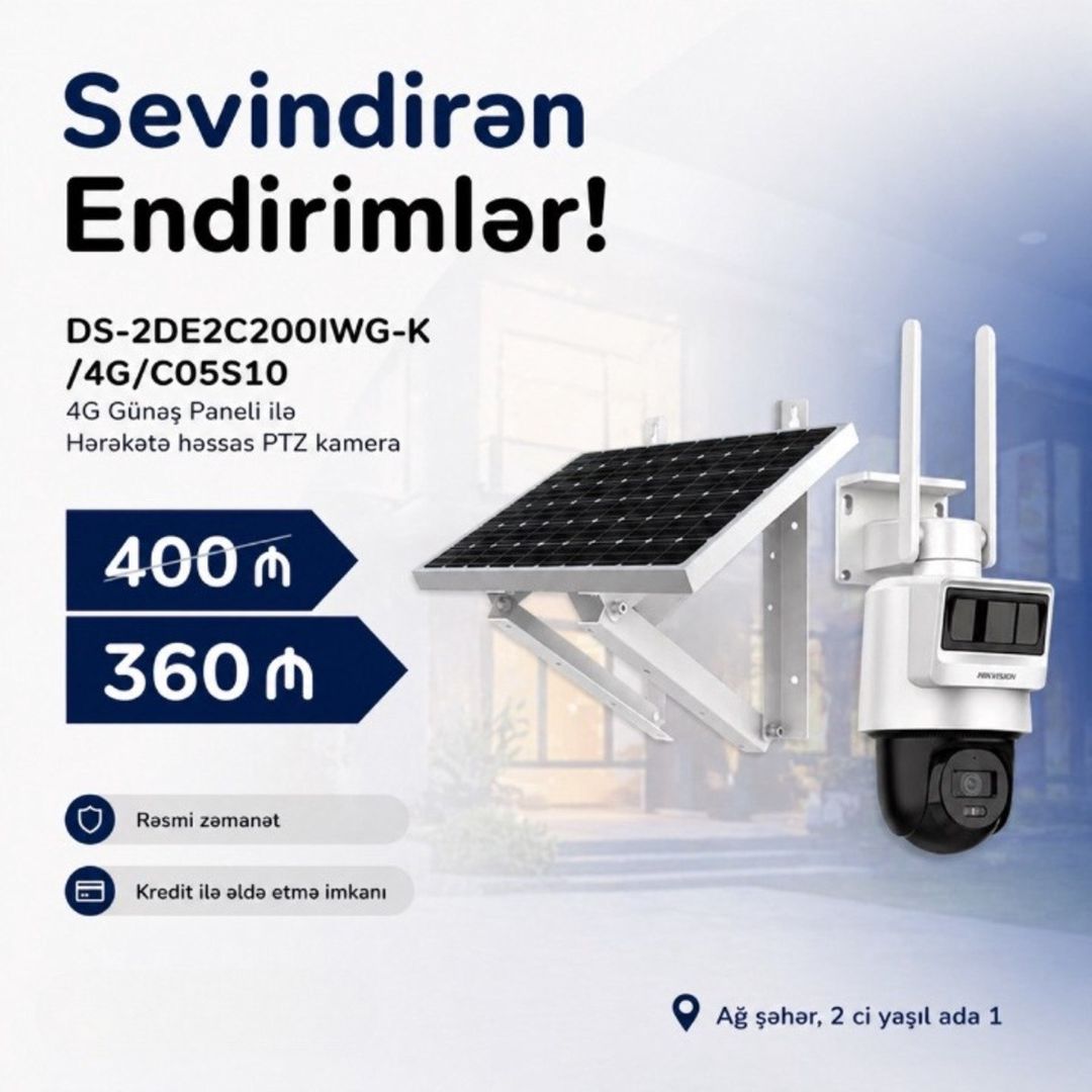 Hikvision günəş paneli 4g kamera — Ağıllı ev və təhlükəsizlik, Bakı