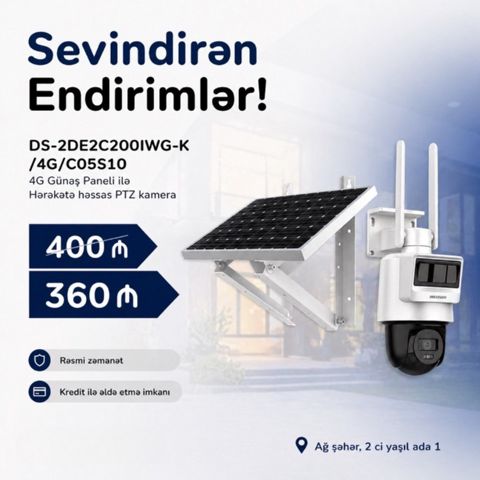 Hikvision günəş paneli 4g kamera — Bakı