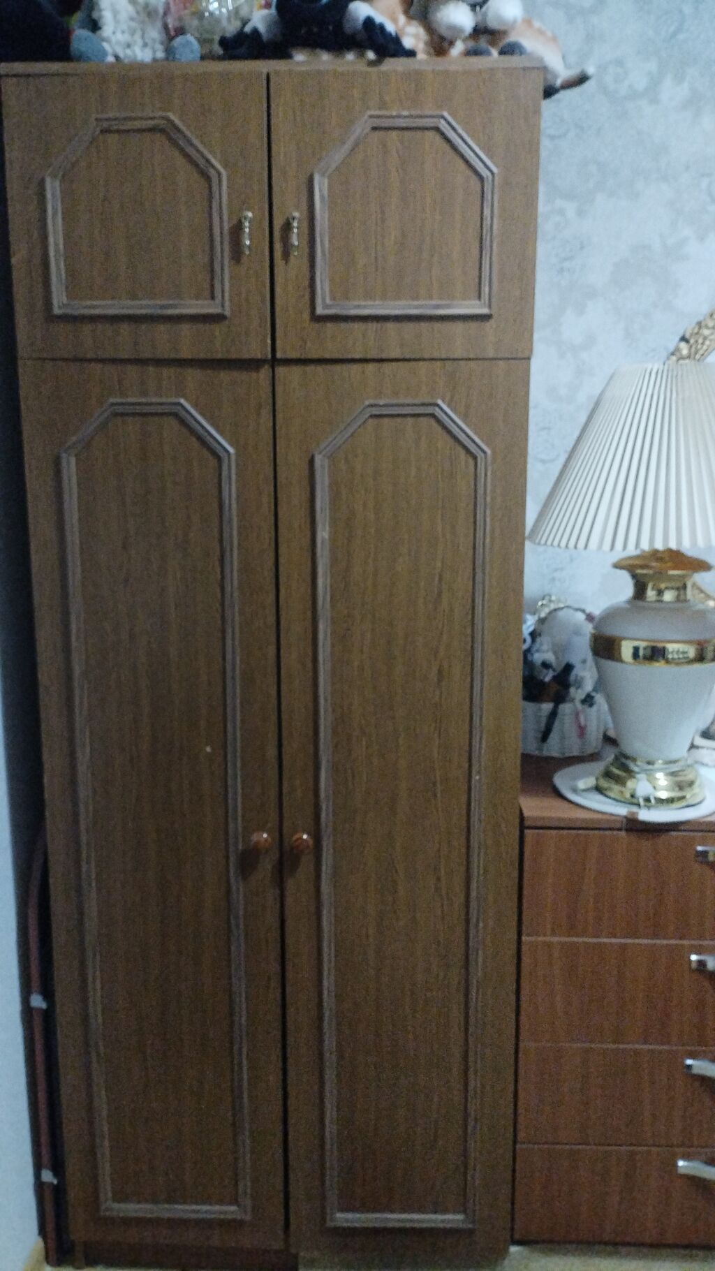 İki bölməli paltar şkafı - Material: ağac naxışlı laminat/DSK - Rəng — Şkaflar, Bakı