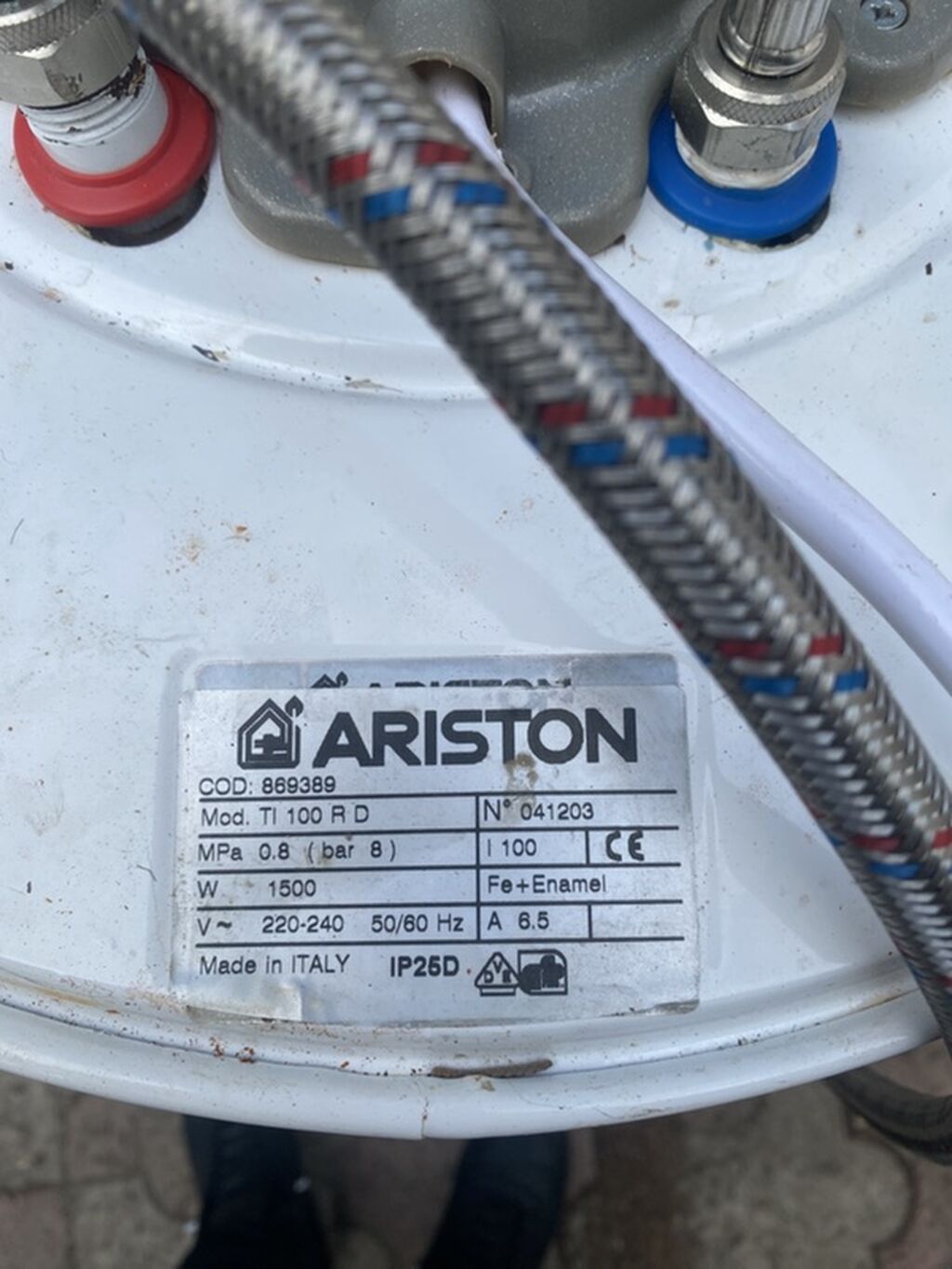 Ariston 100 l, İşlənmiş, Kredit yoxdur, Ünvandan götürmə — Su qızdırıcılar, Bakı (2)