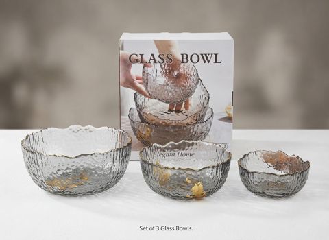 Salat qabları dəsti 14440, şüşə, 12/15/19 sm, 1000 ml — Bakı