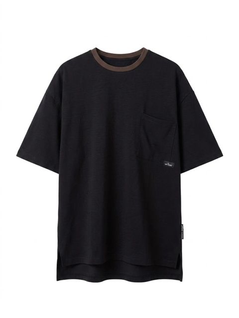 Oversize kişi T‑şörtü – qara - Kəsim: geniş/oversize siluet, enli — Təbriz