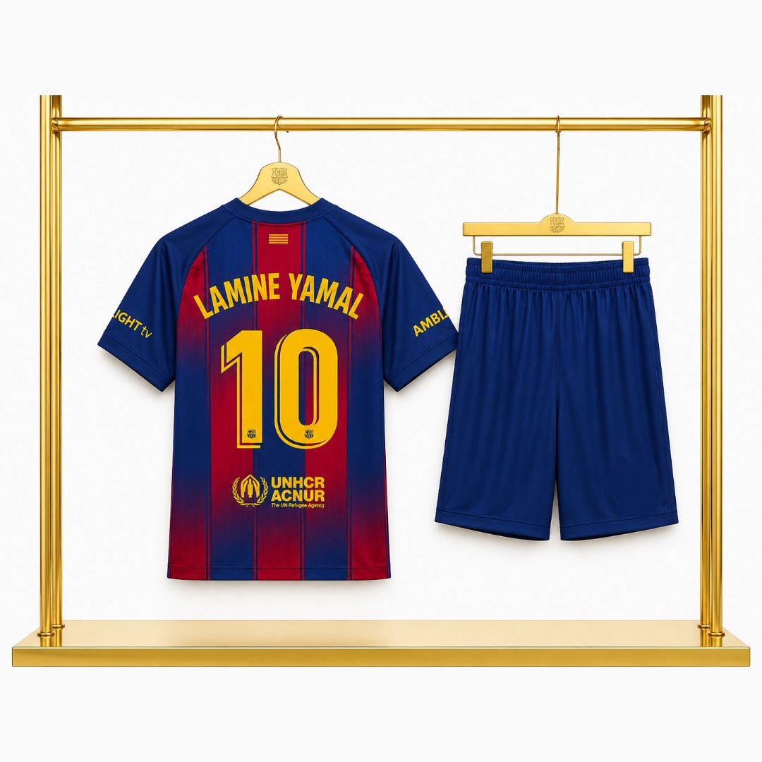 İdman kostyumu azarkeşlər üçün Barcelona, rəngbərəng, polyester/elastan, ölçü 6-8 yaş — Mallar, Bakı (2)