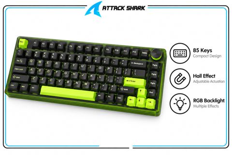 Keyboard Attack Shark R85 HE Neon Green — Bakı