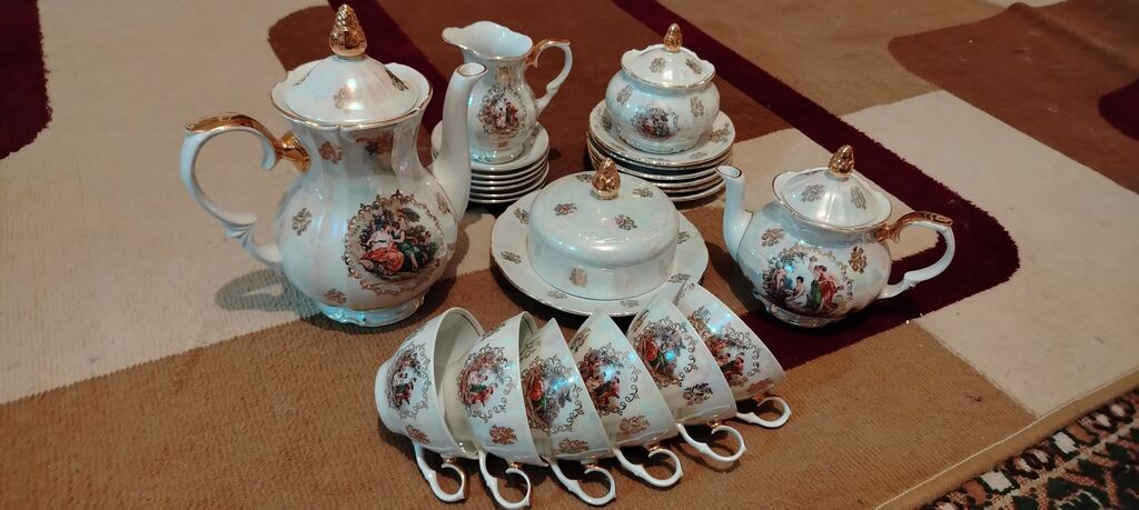 Çay dəsti, rəng - Ağ, Farfor, Çexiya — Süfrə qabı, Bakı (3)