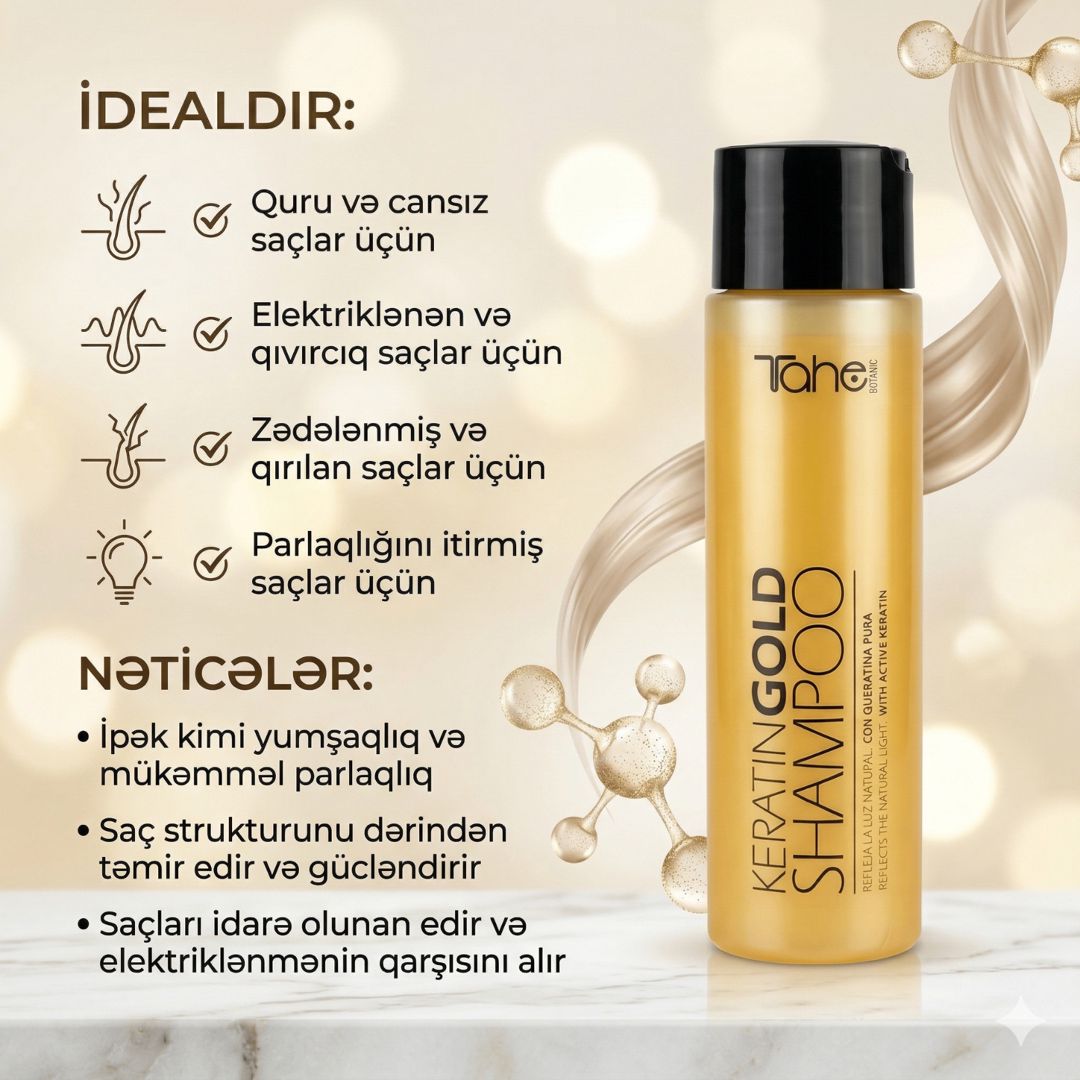 Şampun Tahe Botanic Gold aktiv keratin ilə 300 ml — Mallar, Bakı (3)