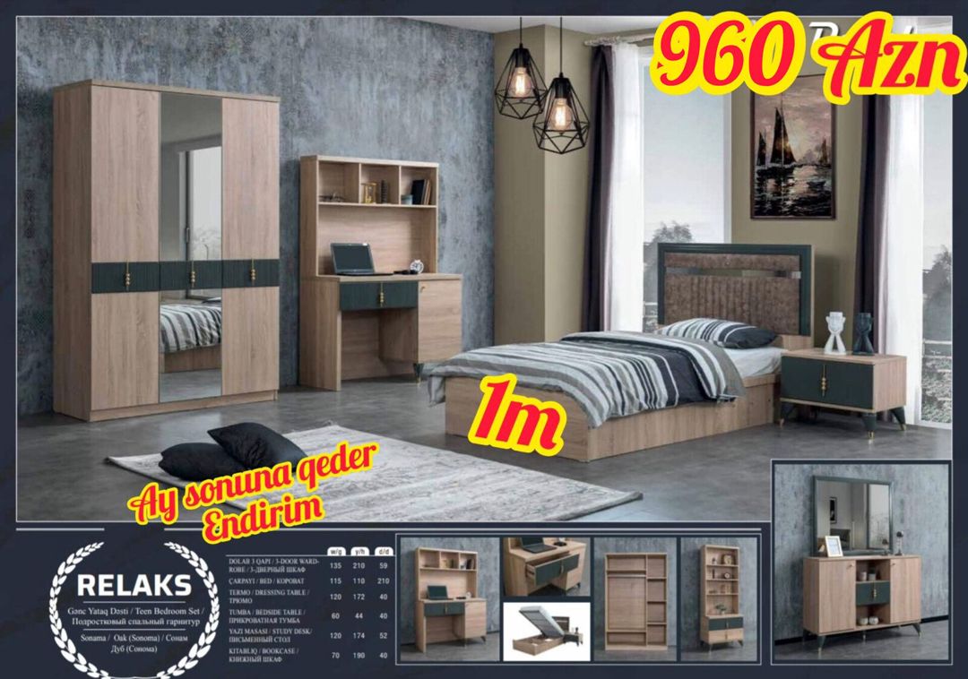 Gənc yataq otağı mebeli — Mebel, Bakı (5)