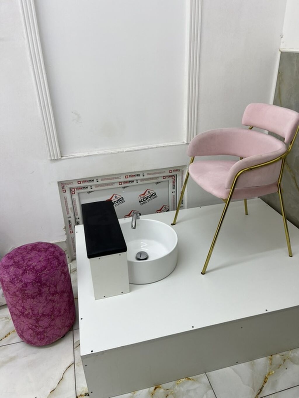 Pedikür podium dəsti – salon üçün tam həll - Platforma: Ağ rəngli — Salon mebeli, Bakı (2)