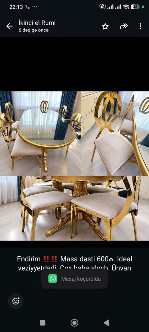 Endirim Masa dəsti 600₼. Ideal veziyyetdedi. Çox baha alınıb — Bakı