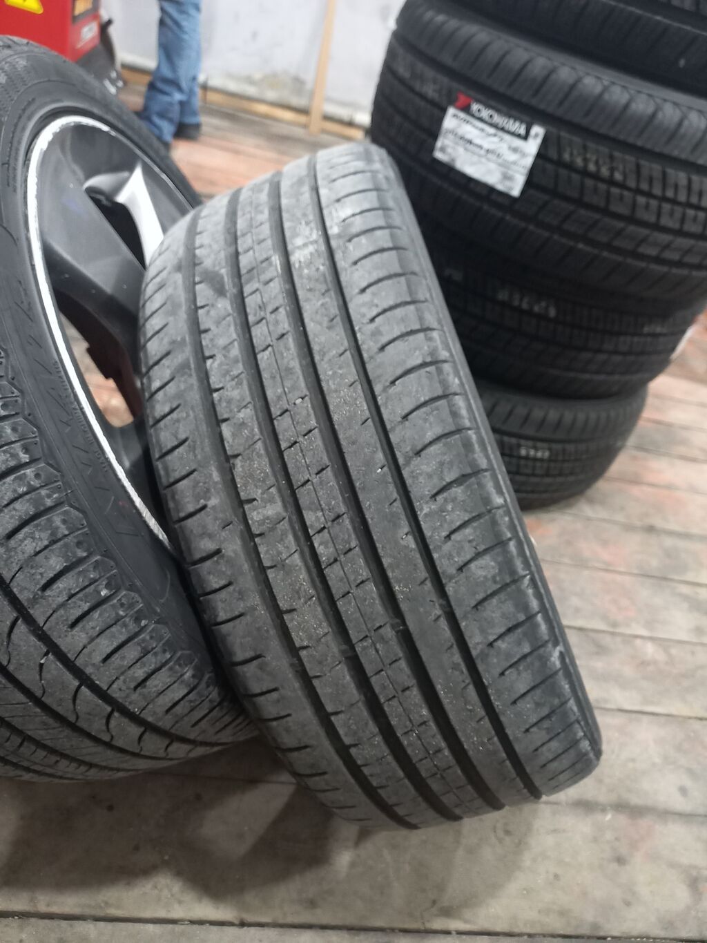 Toyota orijinal 17" yüngül lehimli disklər və Zeetex təkərləri dəsti — Diskləri, Xırdalan (5)