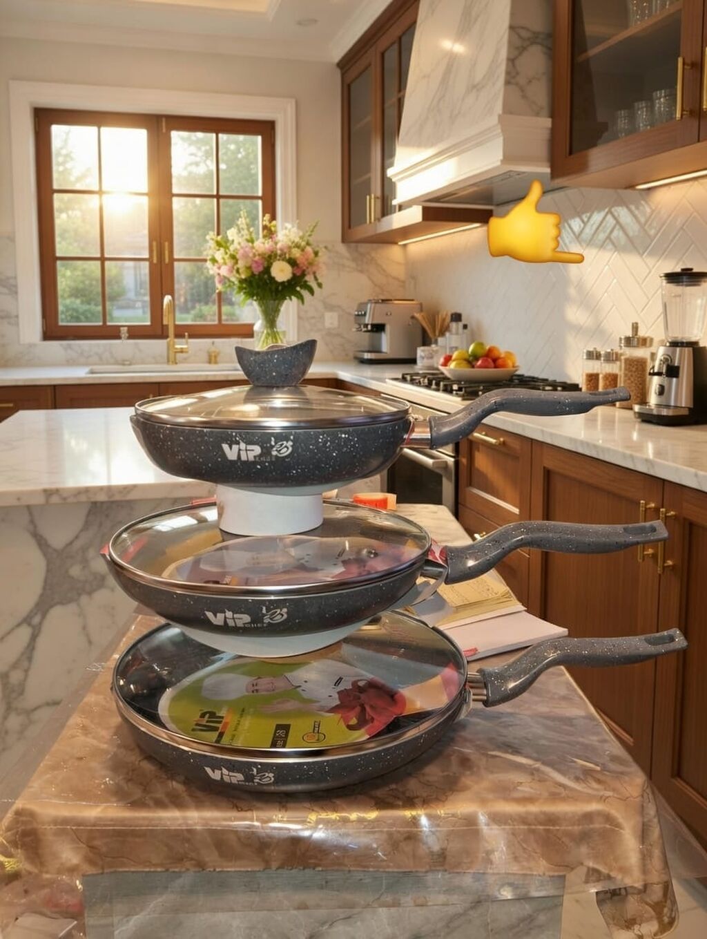 VIP Chef 3-lü tava dəsti - Çoxölçülü set: 3 müxtəlif diametrli tava — Jaketlər, Digah (9)