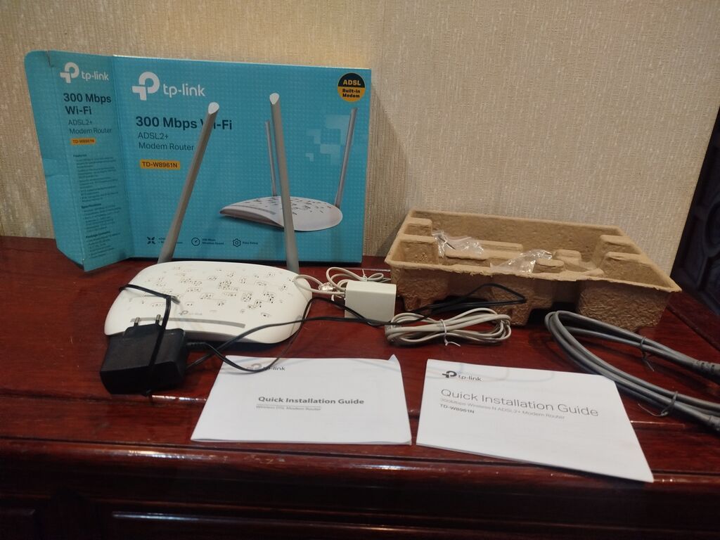 TP-Link TD-W8961N ADSL2+ Modem Router – 300 Mbps Wi‑Fi Təzədir.Çox az — Şəbəkə və server avadanlığı, Bakı