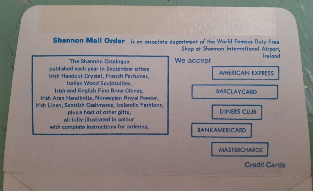 Конверт "Shannon Mail Order Shannon Free Airport İreland" — Kolleksiyalar, Bakı (4)