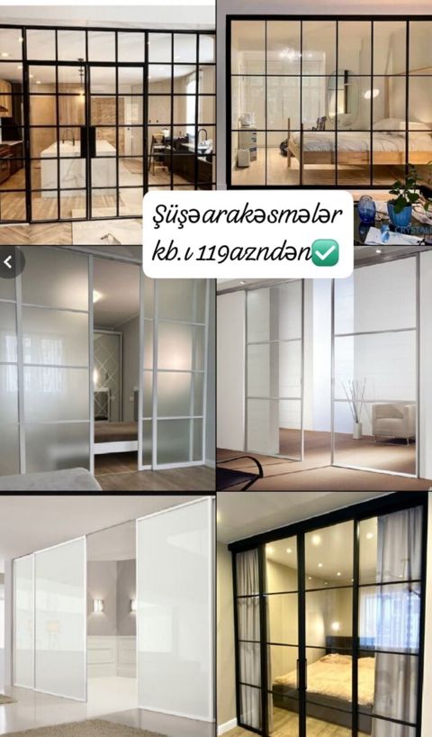 Otaq üçün şüşə arakəsmələri — Bakı