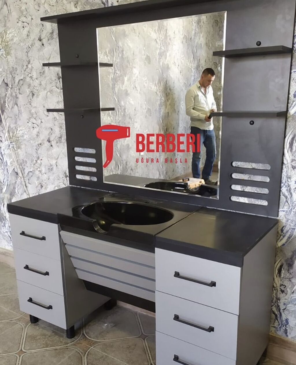 Bərbər mebeli və iş masaları – salonlar üçün funksional və estetik — Salon mebeli, Bakı (4)