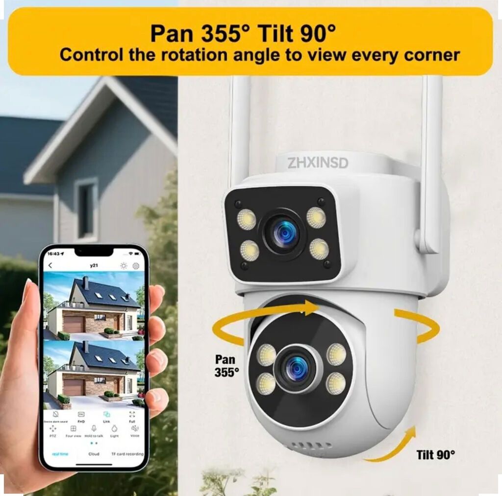 IP65 wifi təhlükəsizlik kamerası 5G Dual Lens Xarici Təhlükəsizlik — Surveillance sistemləri, Bakı (6)