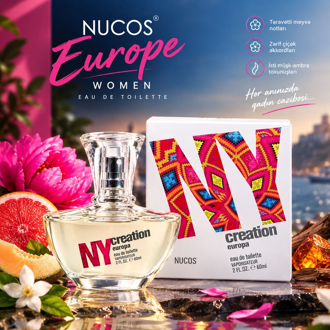 Nucos NY Creation Europe qadınlar üçün tualet suyu 60 ml — Mallar, Bakı (2)