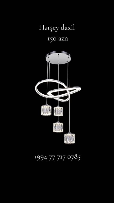 Led Çılçıraq, 4 və daha çox lampa, Metal — Şərur