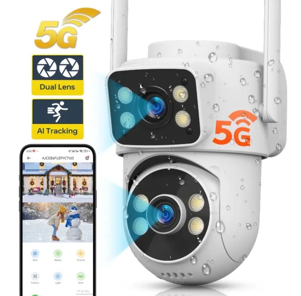 IP65 wifi təhlükəsizlik kamerası 5G Dual Lens Xarici Təhlükəsizlik — Surveillance sistemləri, Bakı (7)
