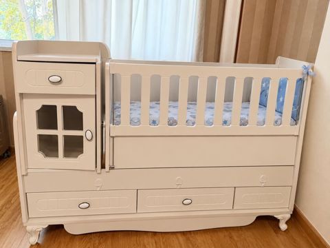 Oğlan üçün, İşlənmiş, Dördbucaq, Beşik, Dəst ilə, Matras ilə, Yellənmə mexanizmsiz — Mingəçevir
