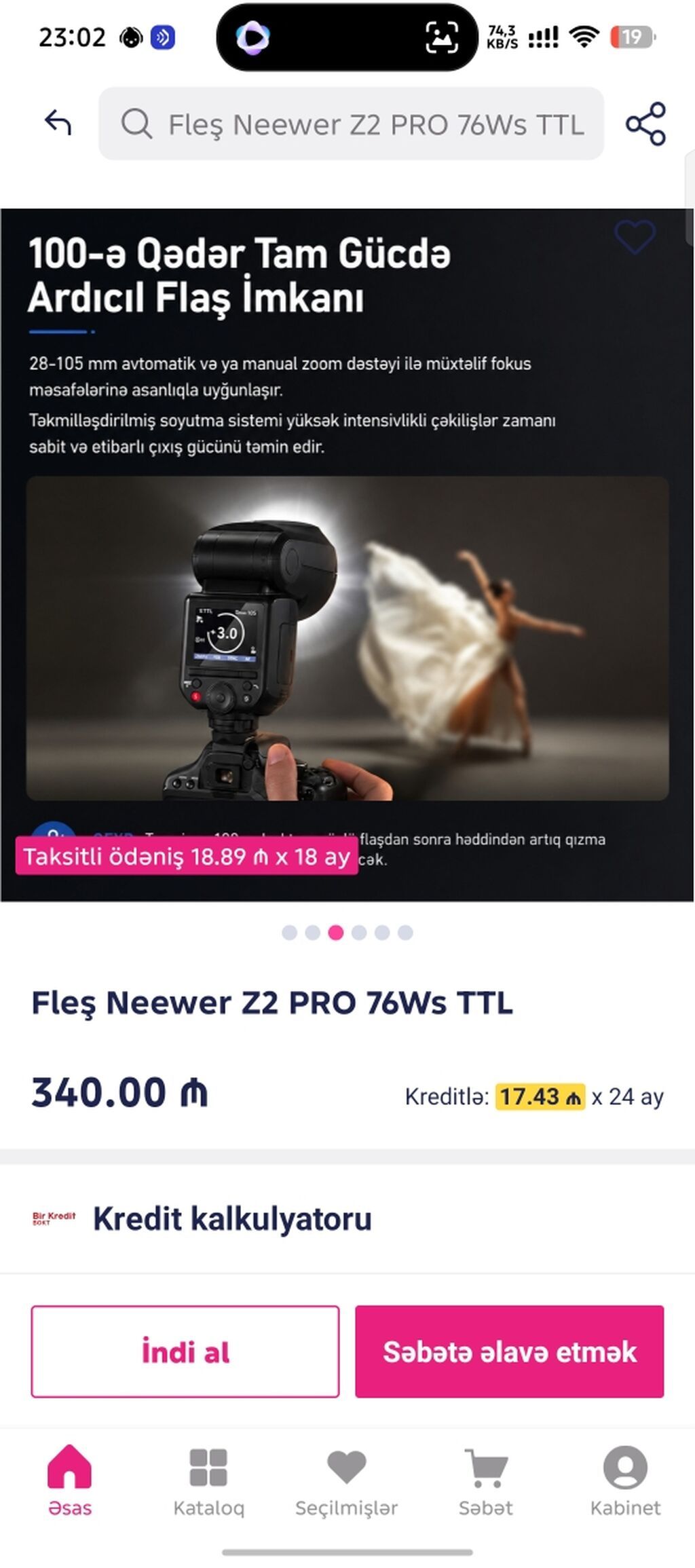Neewer Z2 PRO 76Ws TTL flaş - 76 Ws maksimum flaş gücü, dairəvi flaş — İşıq avadanlığı və aksesuarlar, Bakı (3)